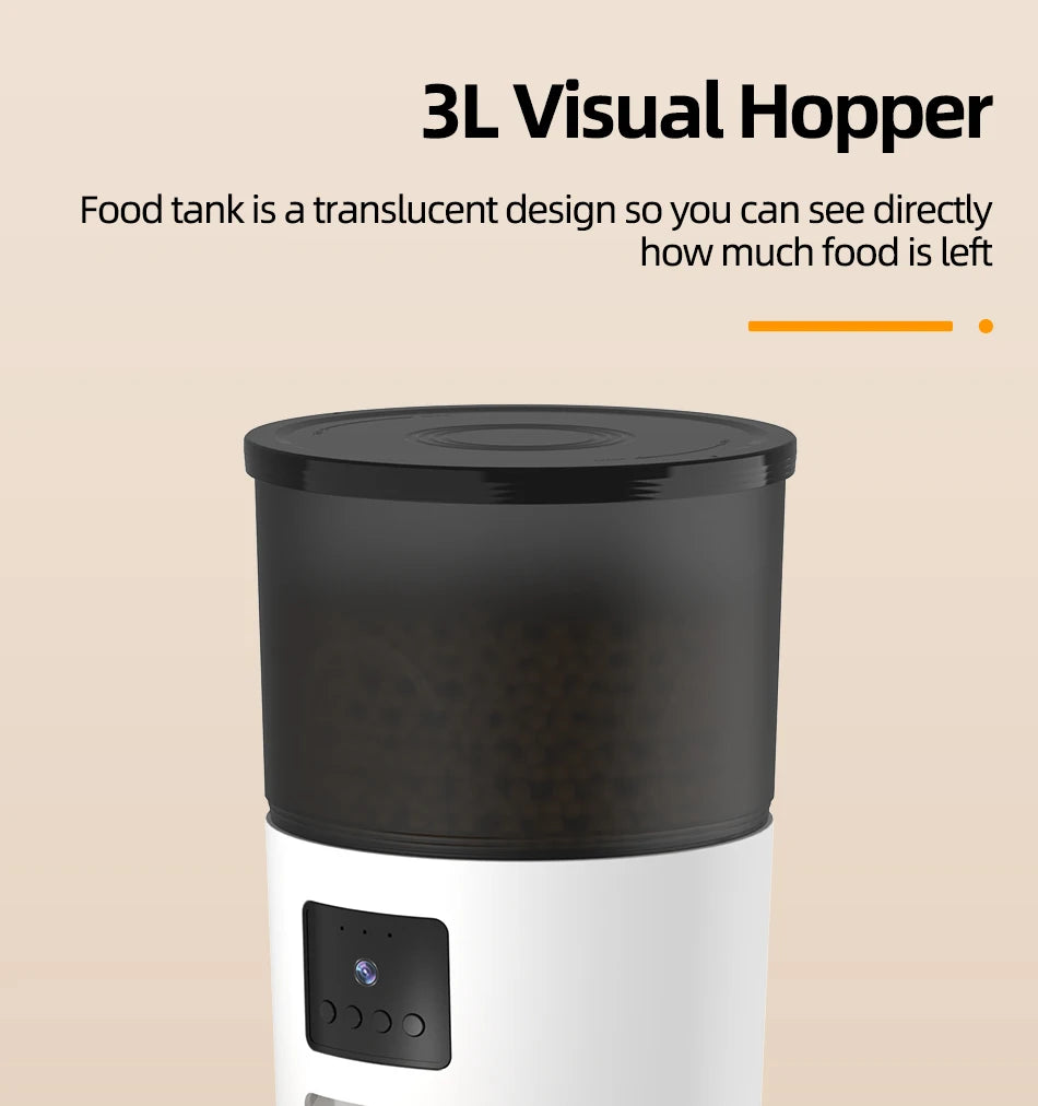 ROJECO Automatic Cat Feeder With Camera Video Cat Food Dispenser Pet Smart Voice Recorder Remote Control Auto Feeder For Cat Dog